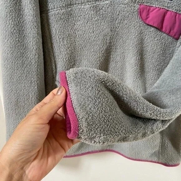 Patagonia Re-Tool Snap-T Gray Pink Pullover Fleece M - Picture 9 of 13